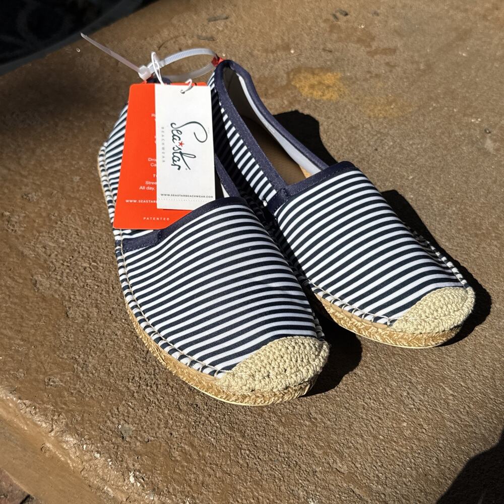 Sea Star Beachcomber Espadrille Blue White Stripe Water Shoes Vacation Beach